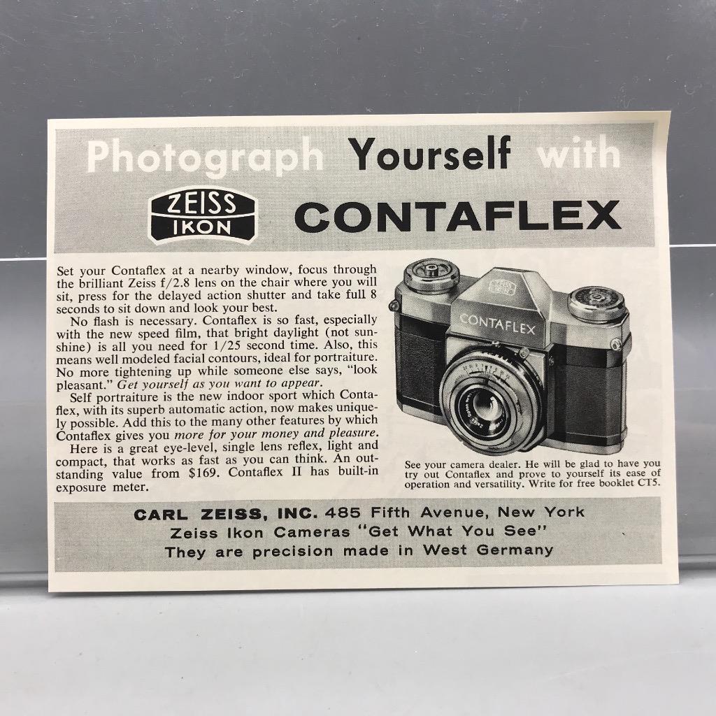 Vintage Magazine Ad Print Design Advertising Zeiss Ikon Contaflex Camera
