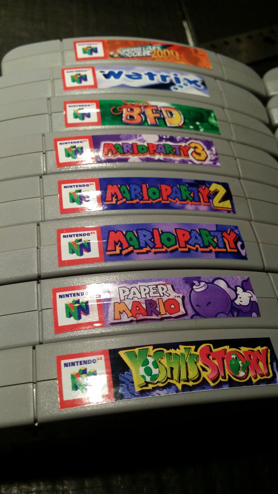 Nintendo N64 Cartridge Spine Top End Labels - ALL U.S. GAMES
