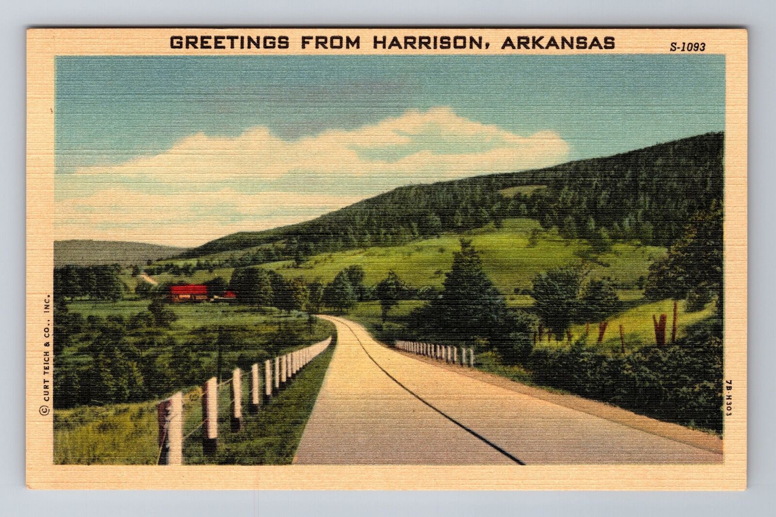 Harrison AR-Arkansas, General Greetings On Road, Antique, Vintage Postcard