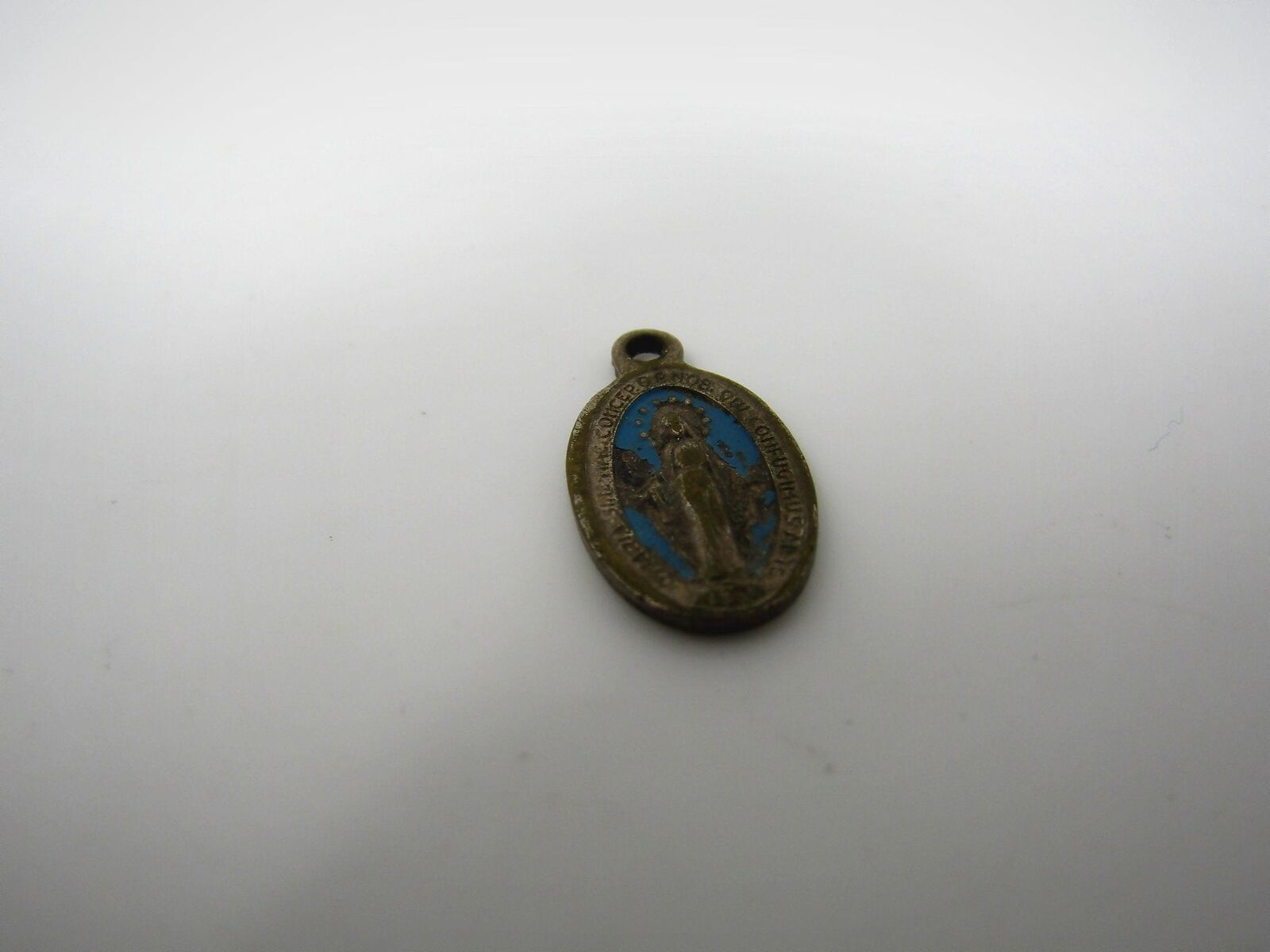 Small Vintage Mary Medal: Christian Jewelry Religious Theme