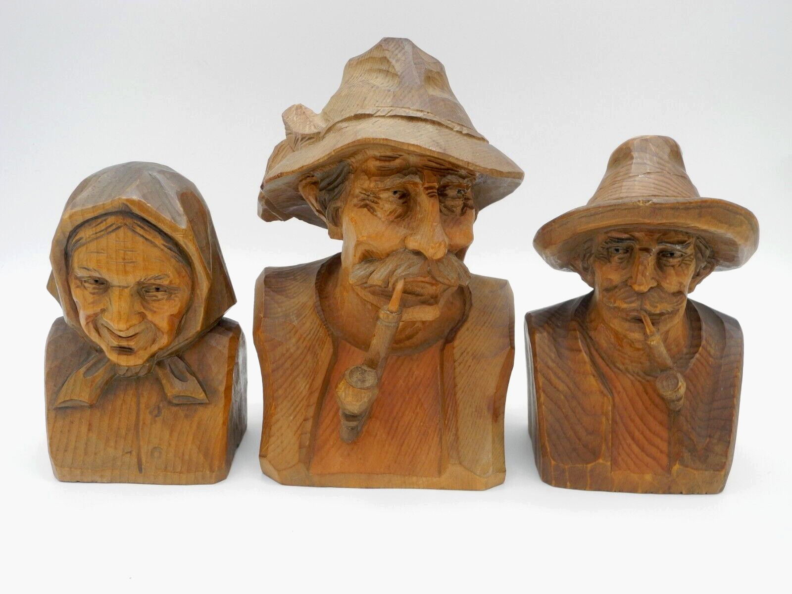 Three Vintage Wood Carvings by Master Wood Carver Karl Storr - Munich Germany