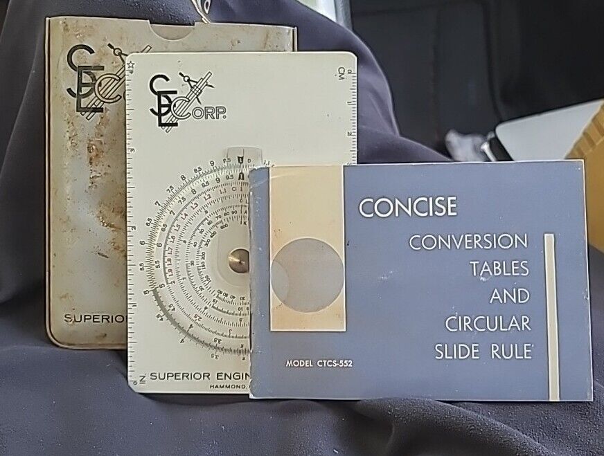 WASHEX Concise CTCS-552 Conversion Tables and Circular Slide Rule W/ Case Manual