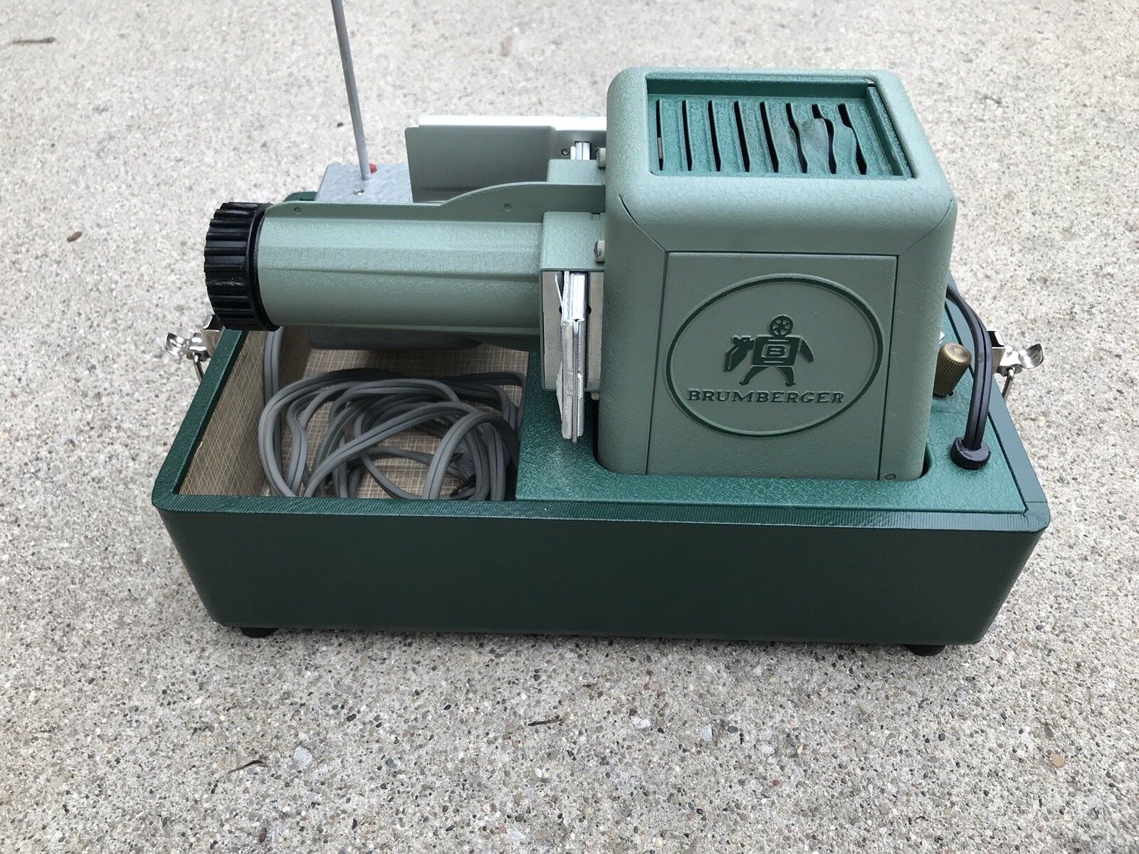 Vintage Brumberger Slide Projector In Original Protective Case Model 1316