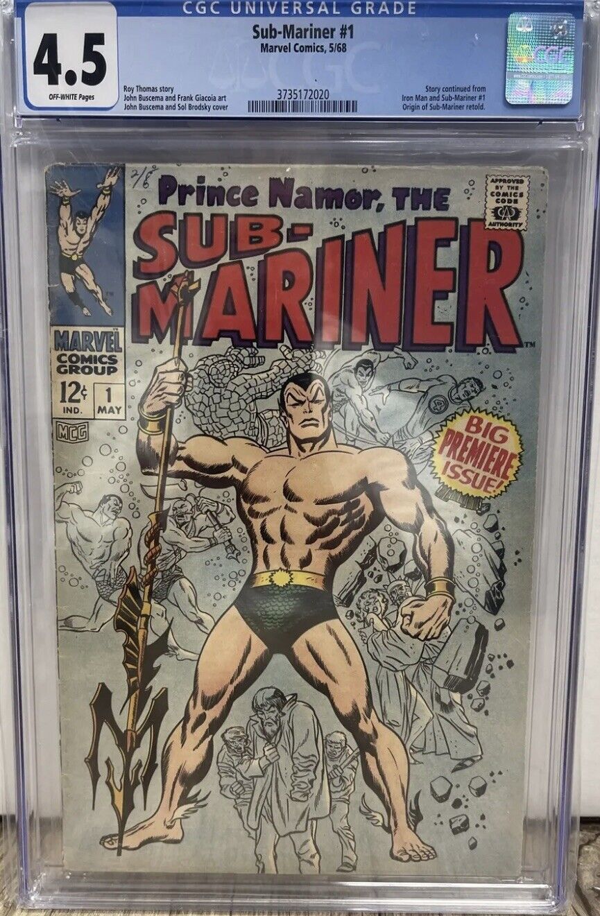 Prince Namor, The Sub-mariner #1 1968 CGC 4.5 1st Issue Marvel Black Panther