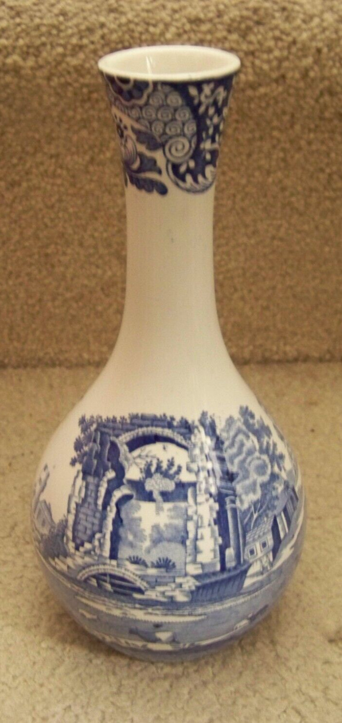 Spode porcelain blue & white stem vase C.1816 V stamp M 4 Italian design c43838