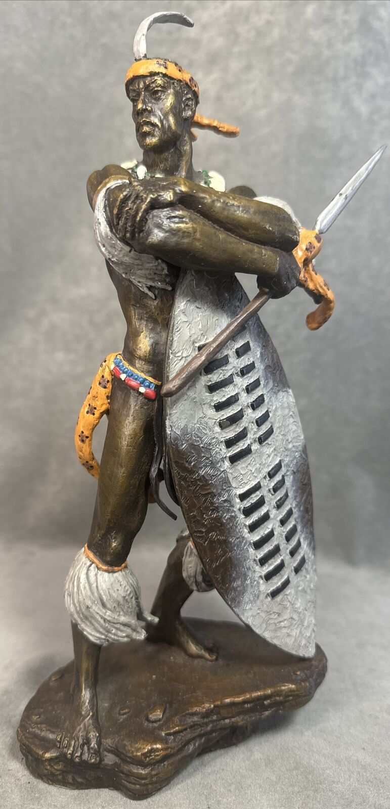 SHAKA, KING OF THE ZULU, Bronze Figurine by Jim Ponter