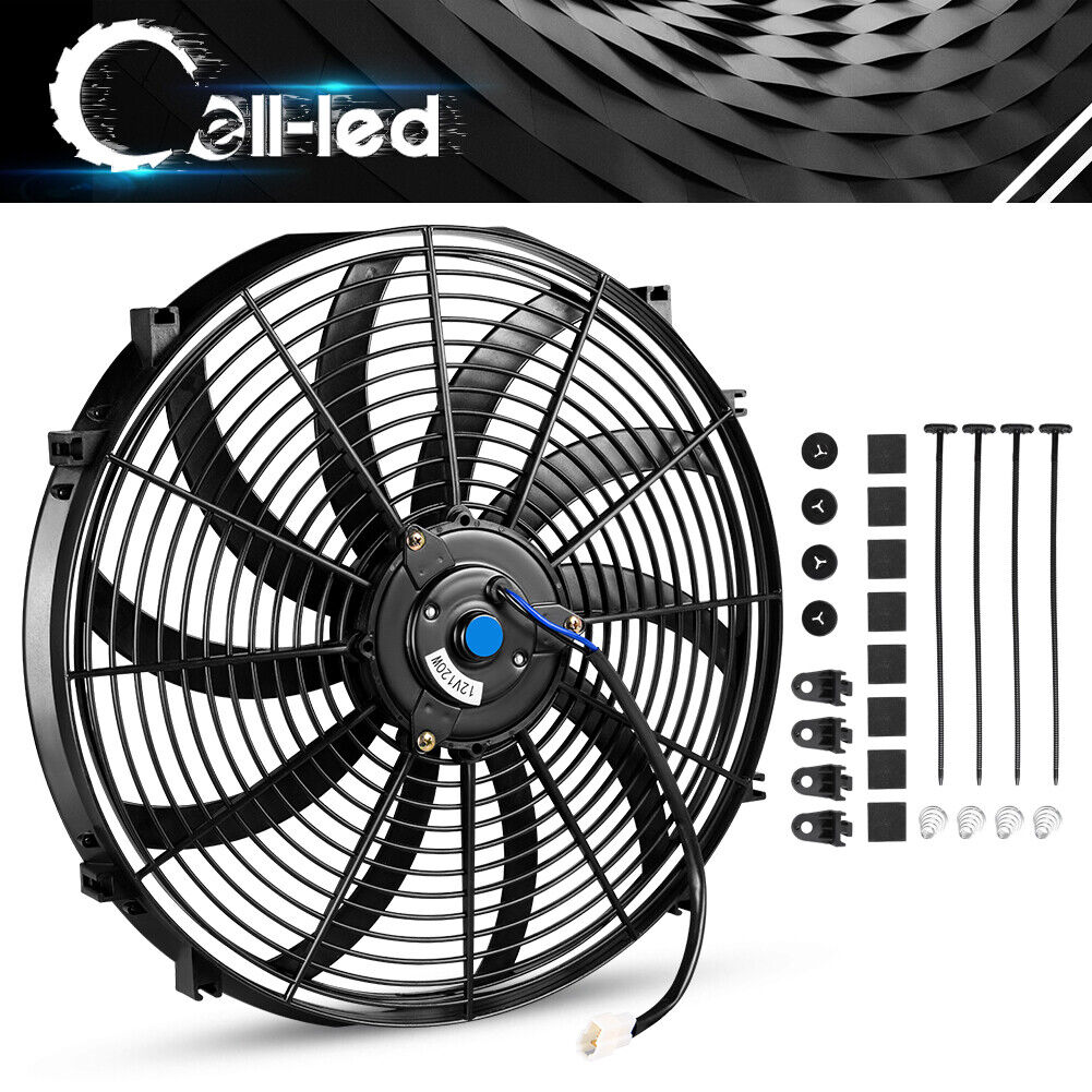 New 16\'\'inch Push Electric Cooling Radiator Fan Engien Reversible Kits 3000cfm