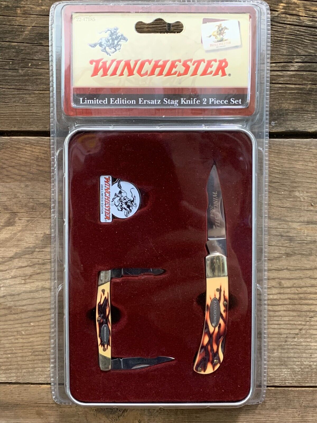 2004 Limited Edition, Winchester Ersatz Stag Knife, 2 Piece Set, NIP