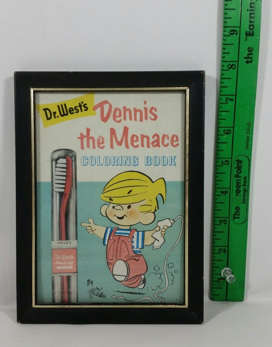 Vintage NOS 1955 Post-Hall Syndicate Dr. Wests Dennis the Menace Coloring Book