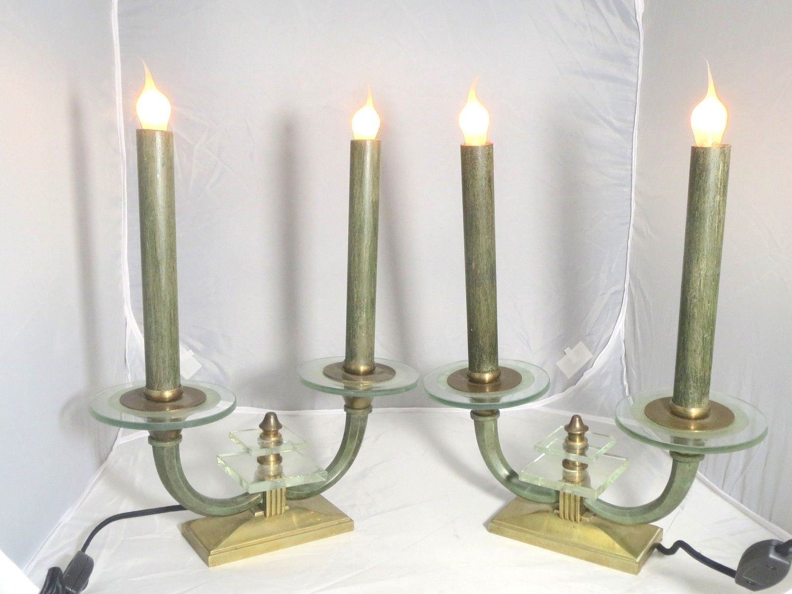 French 1940/Art Deco Pair Of candlesticks