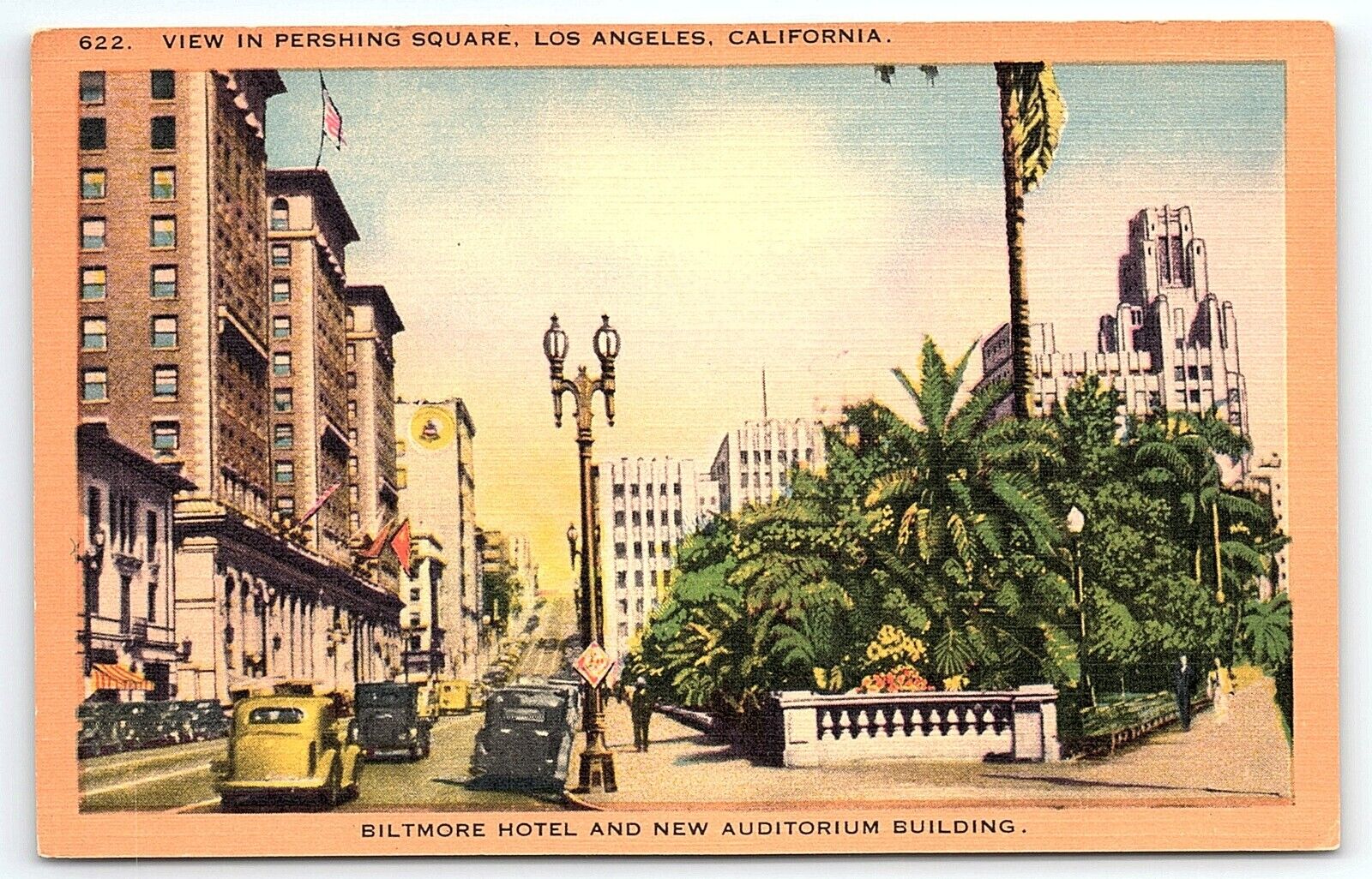 1940s LOS ANGELES CA BILTMORE HOTEL AUDITORIUM PERSHING SQUARE  POSTCARD P2061