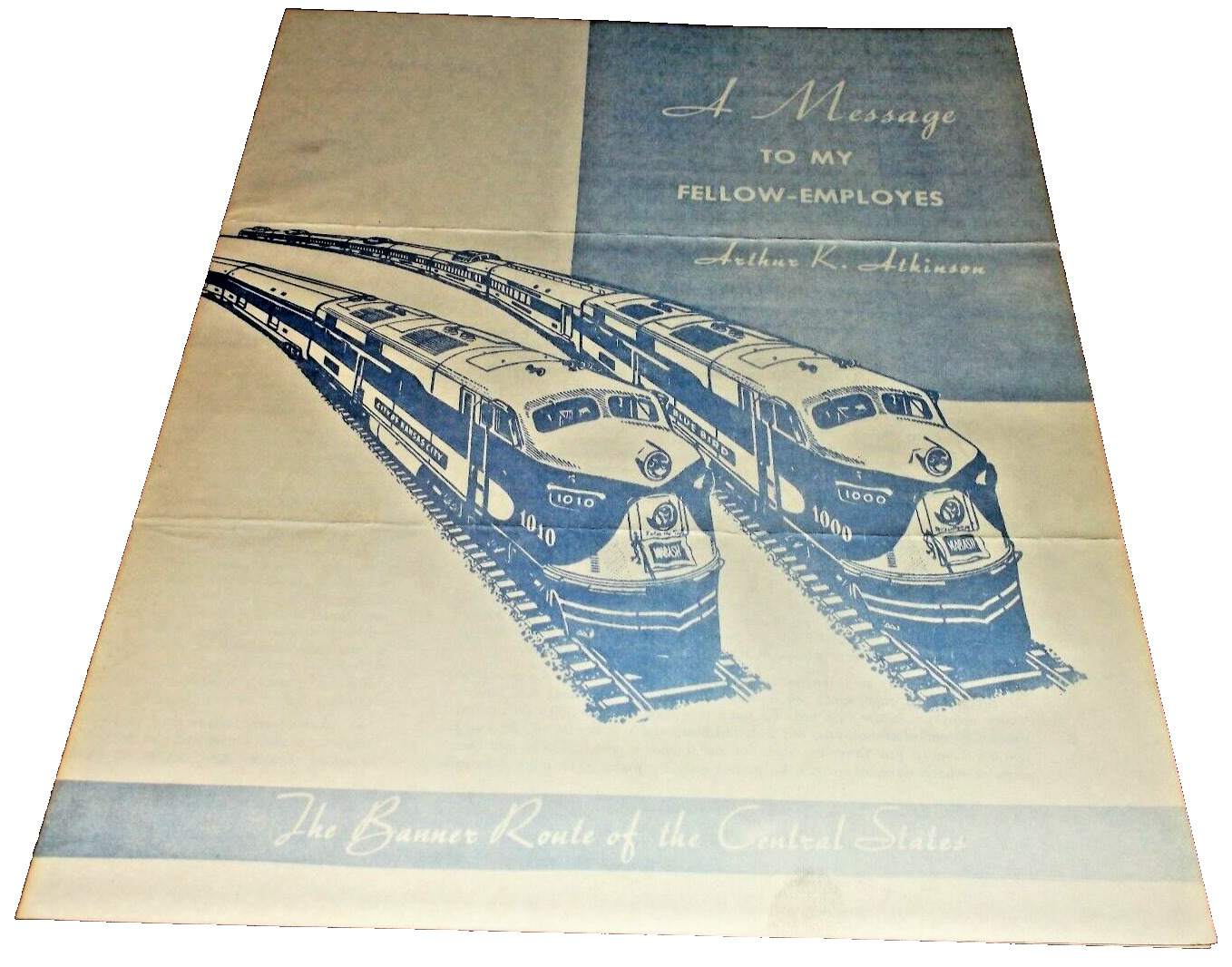 1952 WABASH RAILROAD ARTHUR ATKINSON MESSAGE TO FELLOW EMPLOYEES