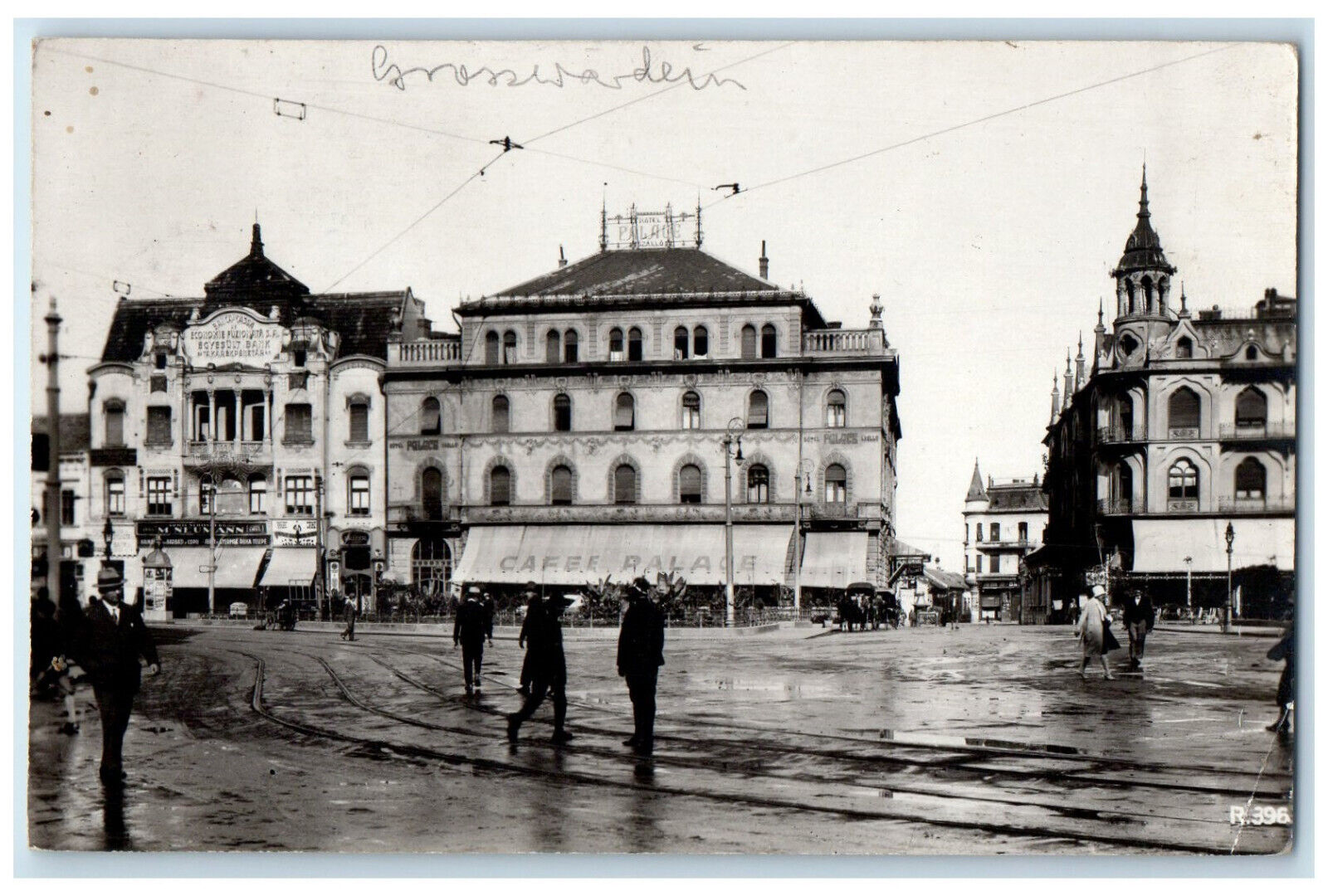 Oradea Bihor County Romania RPPC Photo Postcard Oradea Square 1933 Vintage