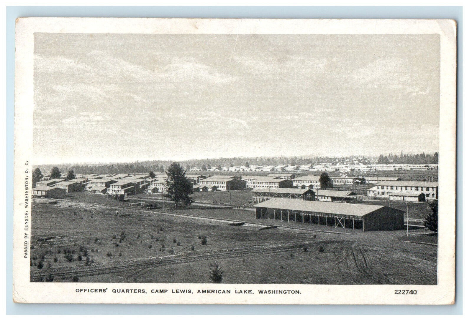 c1920s Office Quarters Camp Lewis American Lake Washington WA Postcard