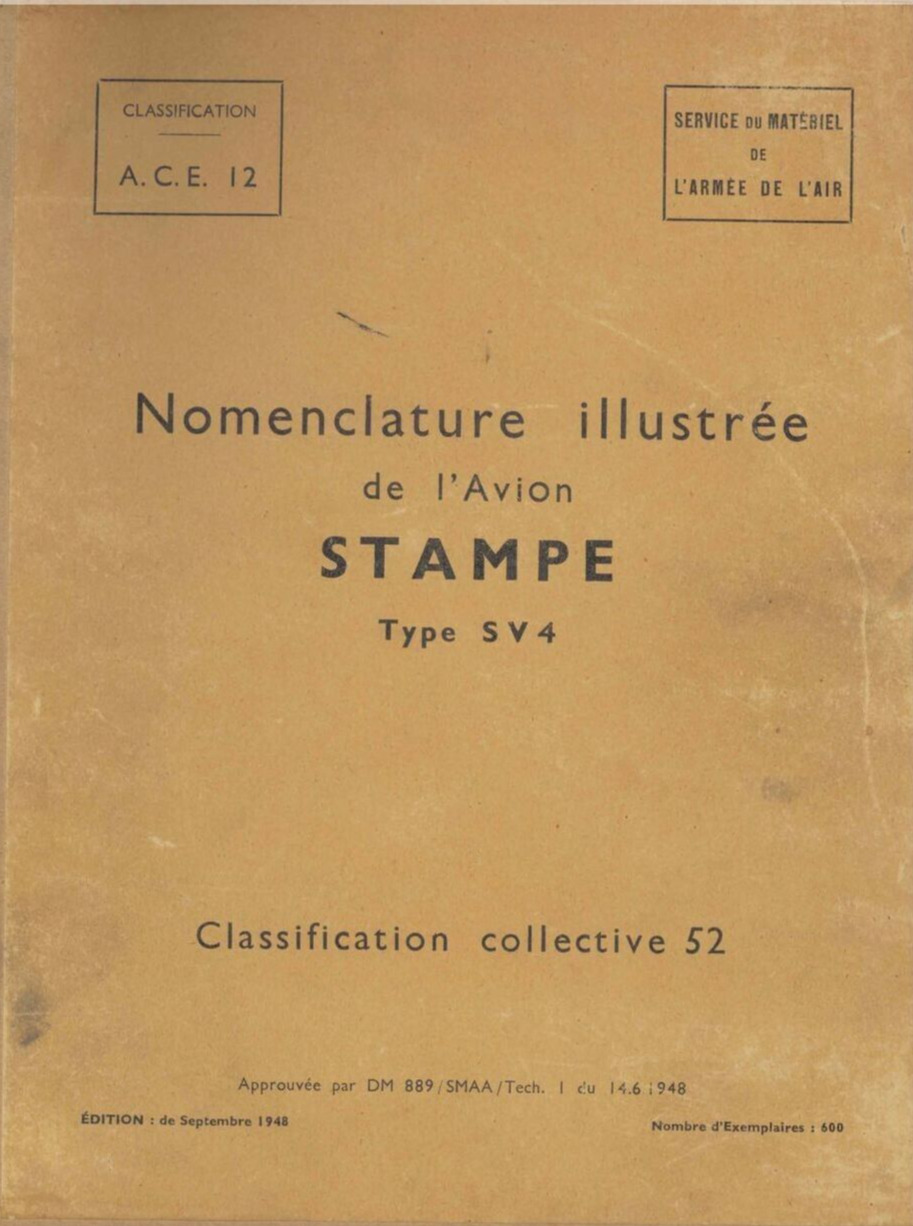 STAMPE SV4 Biplane illustrated Parts Manual archive plans etc.. PDF RARE 1948