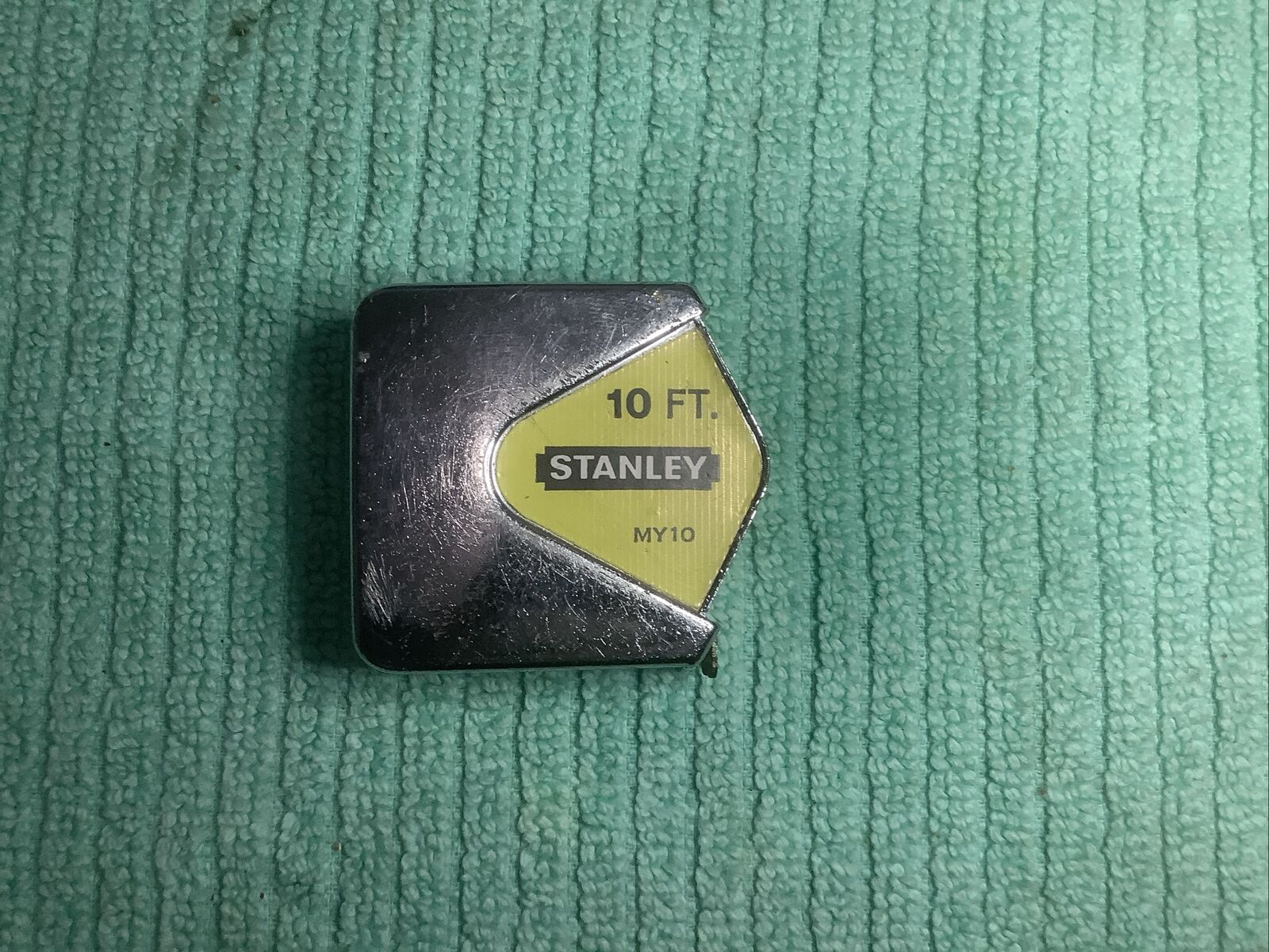 Rare Vintage Stanley MY10 Tape Measure Push Pull 10ft Made In USA Belt Clip