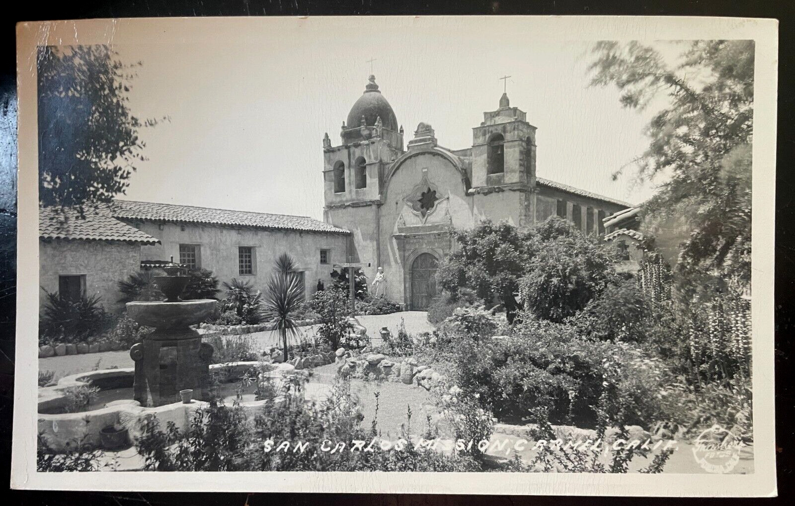 Vintage Postcard 1939-1950 San Carlos Mission, Carmel, California (CA) RPPC