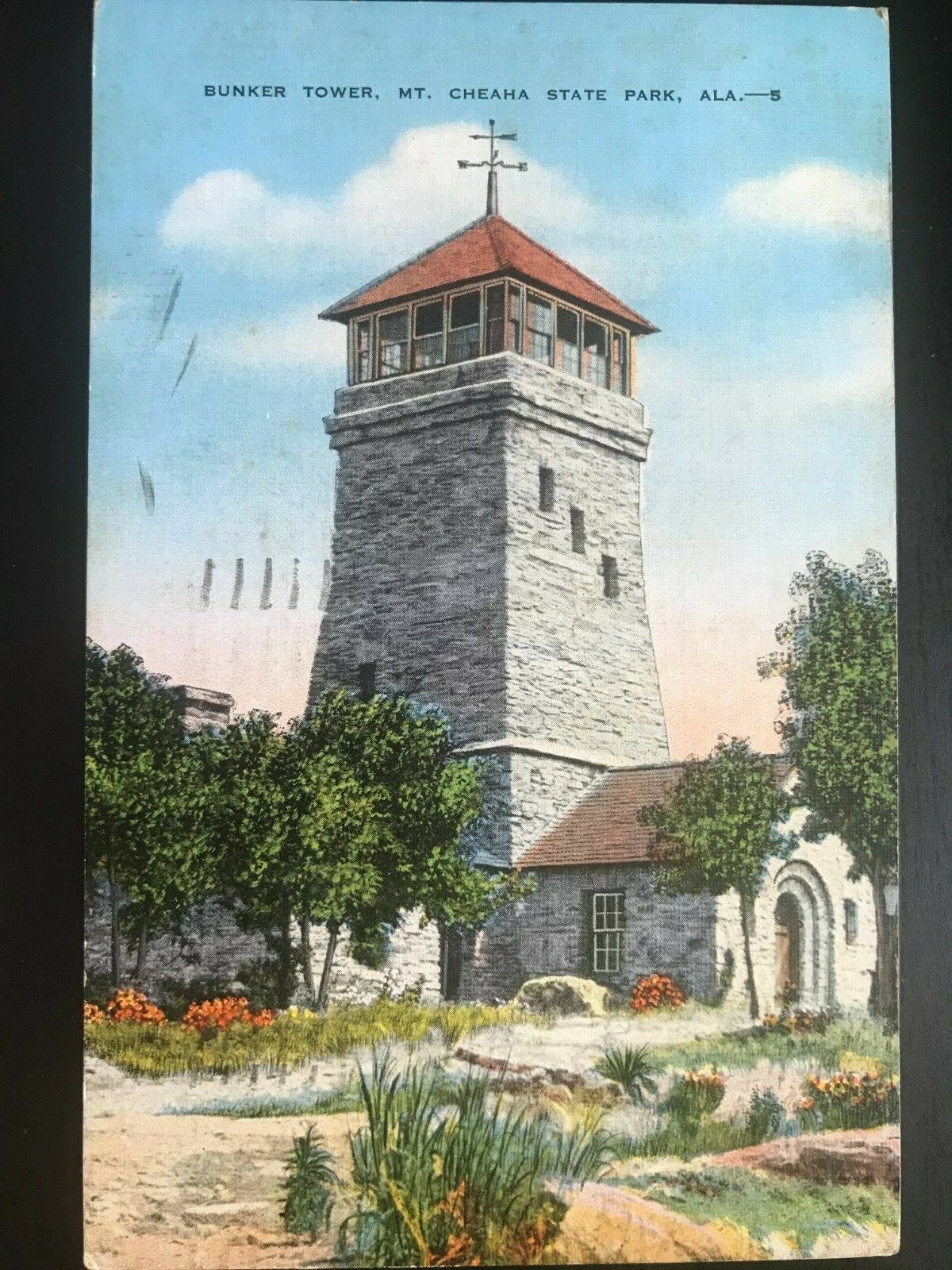 Vintage Postcard 1949 Bunker Tower Mt. Cheaha State Park Talladega Alabama (AL)