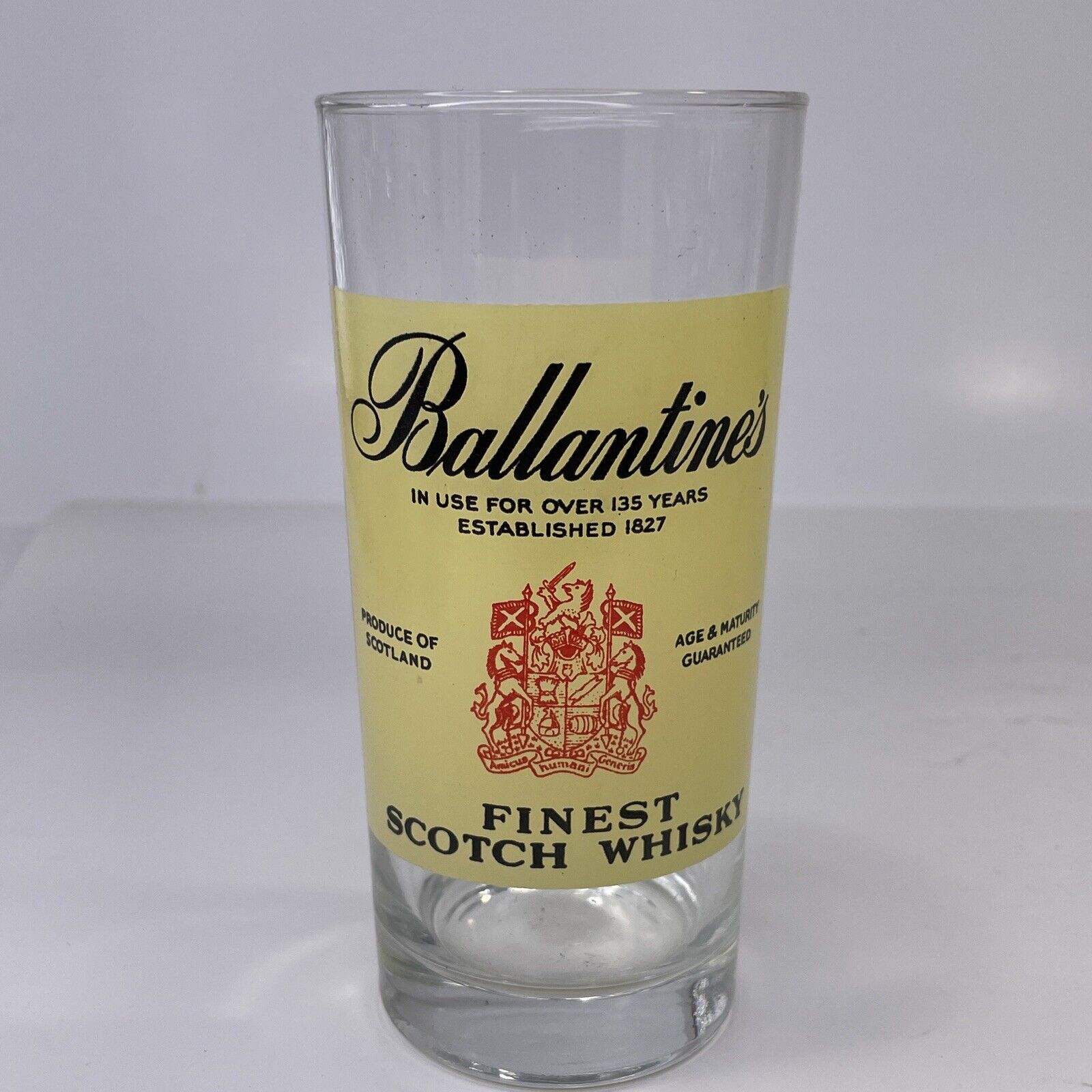 Vintage 1960’s Ballantine’s Fine Scotch Whiskey Of Scotland Highball Glass