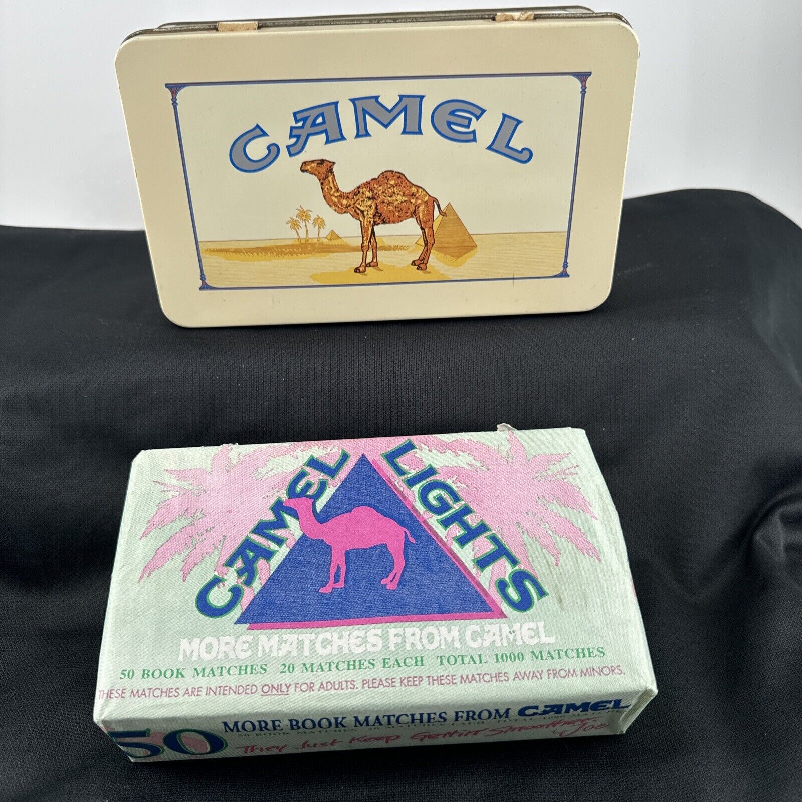 Vintage 1992 Camel Lights Book Matches with Collector Tin Container 50 Books