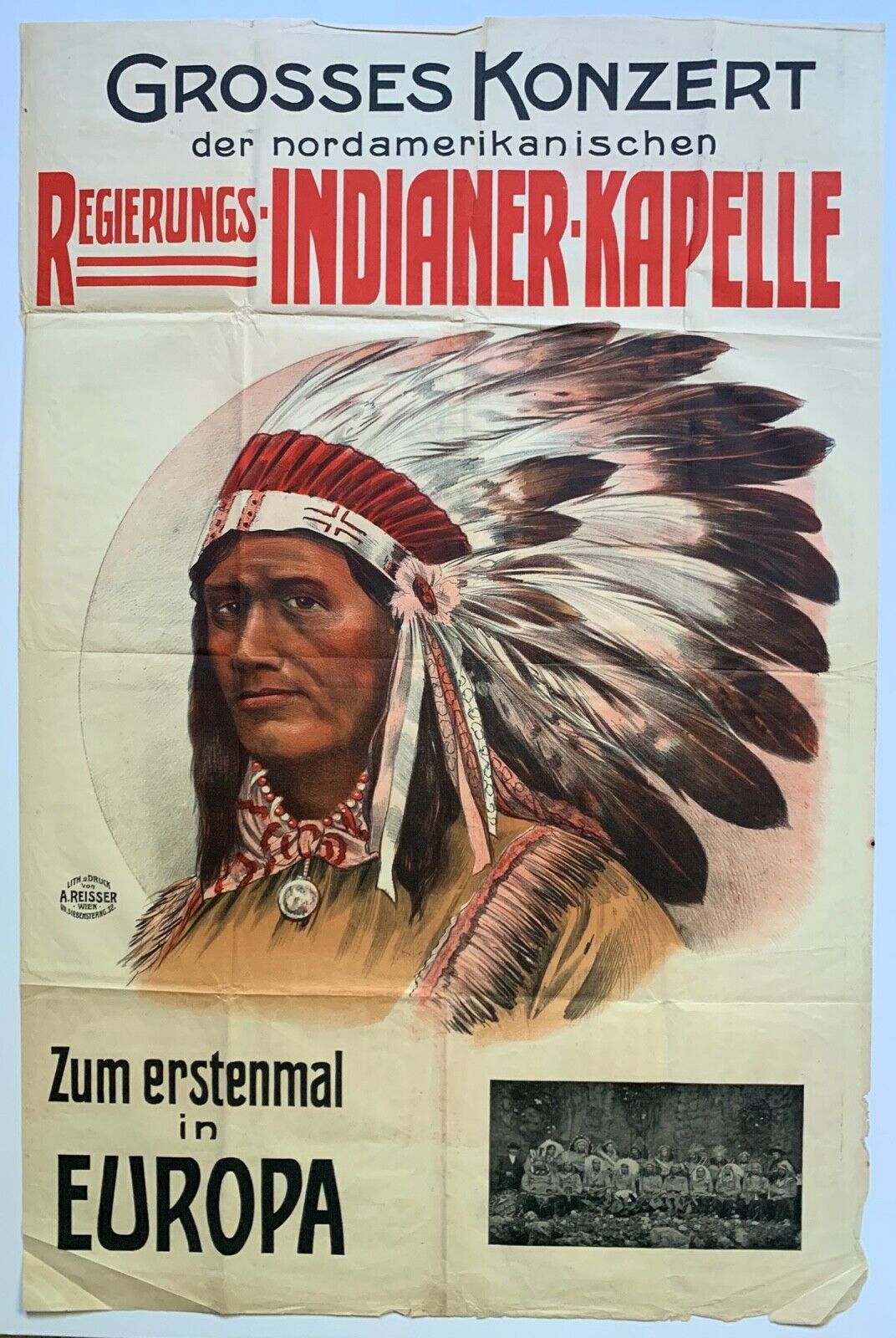  ca.1910 Vienna Austria German Native American Indian poster