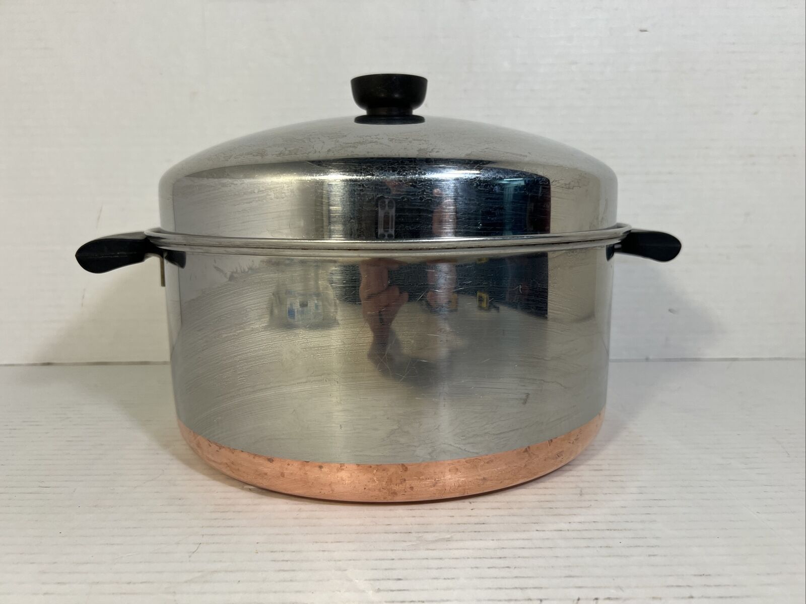 RARE 1947 Revere Ware 6-Quart Dutch Oven w/Dome Lid, Rare Mark, EUC