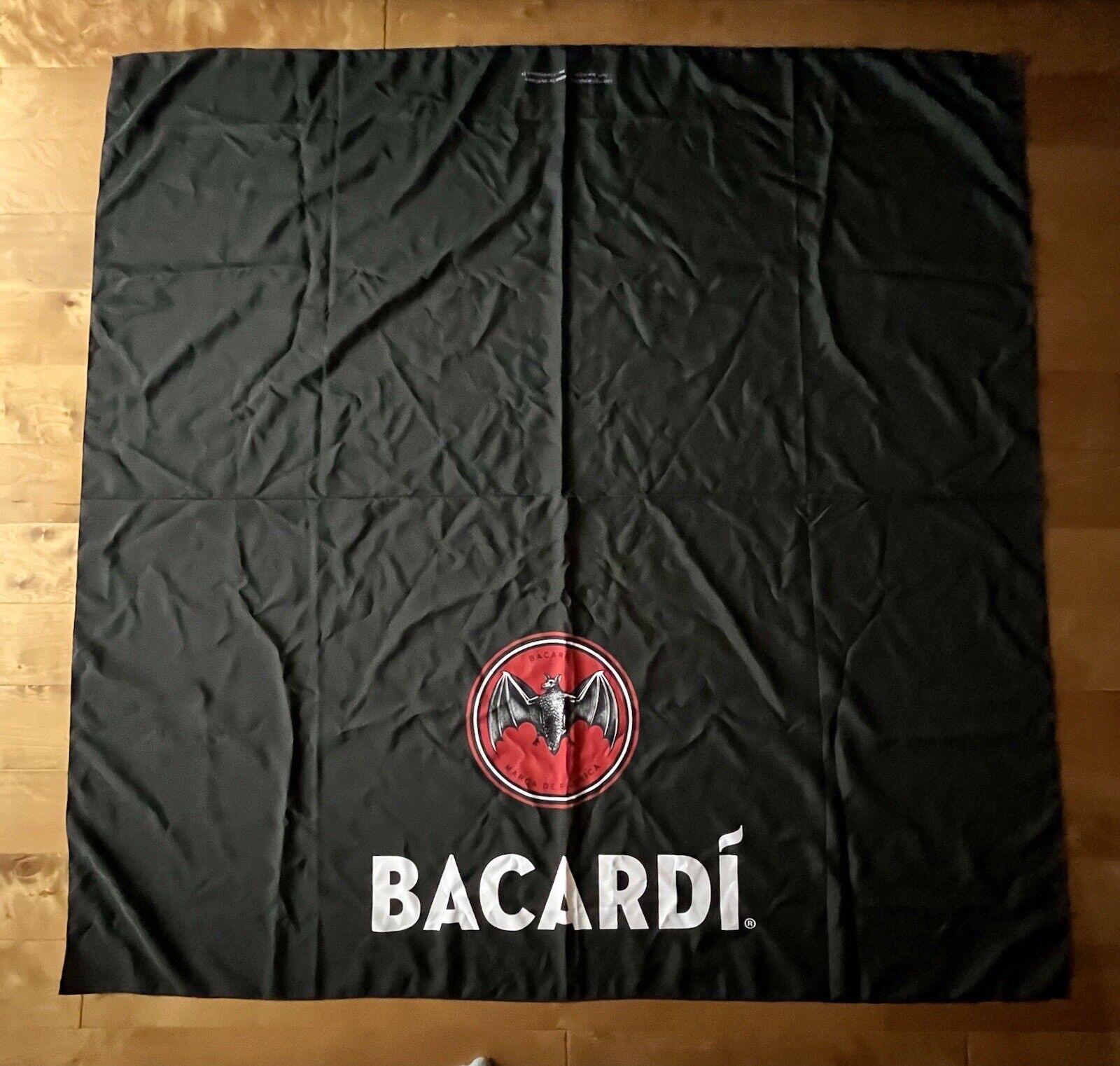 Bacardi Rum Fabric Tablecloth Black *BRAND NEW*