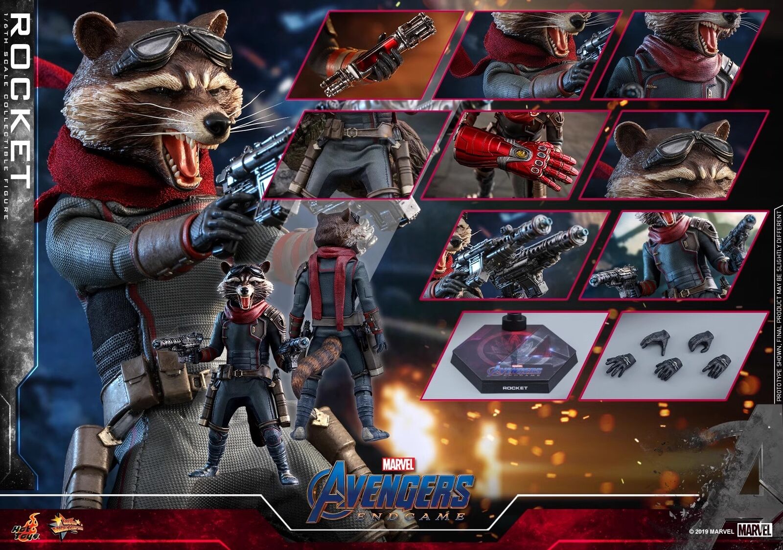 New Spot HOTTOYS HT MMS548 Avengers League 4 Rocket Raccoon 3.0 Collectibles Toy