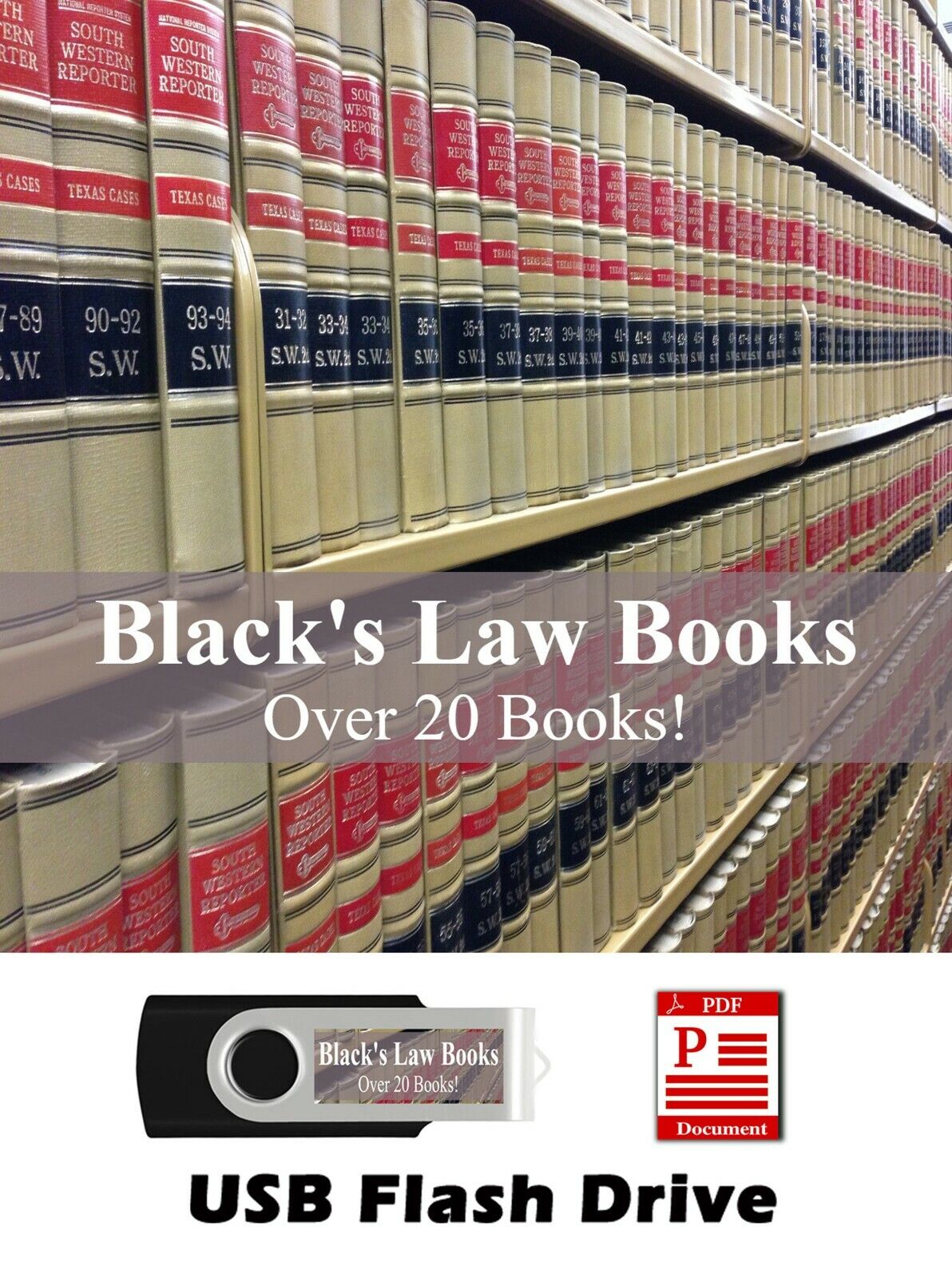 HUGE Black's Law Books - 19 books + Black’s Law Dictionary 1st & 2nd Ed on USB 
