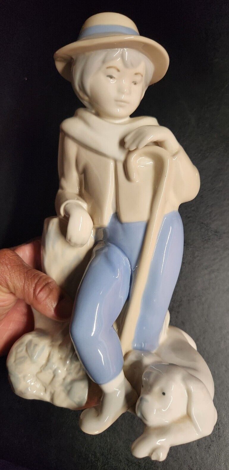 Rex Valencia Spanish Porcelain Figurine Statue Boy with Dog 9\