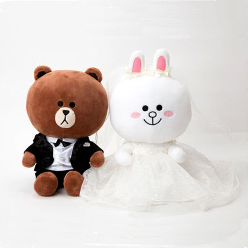 New Line Friends Brown Cony  Plush Dolls Bear Gifts toy cute Wedding Costume