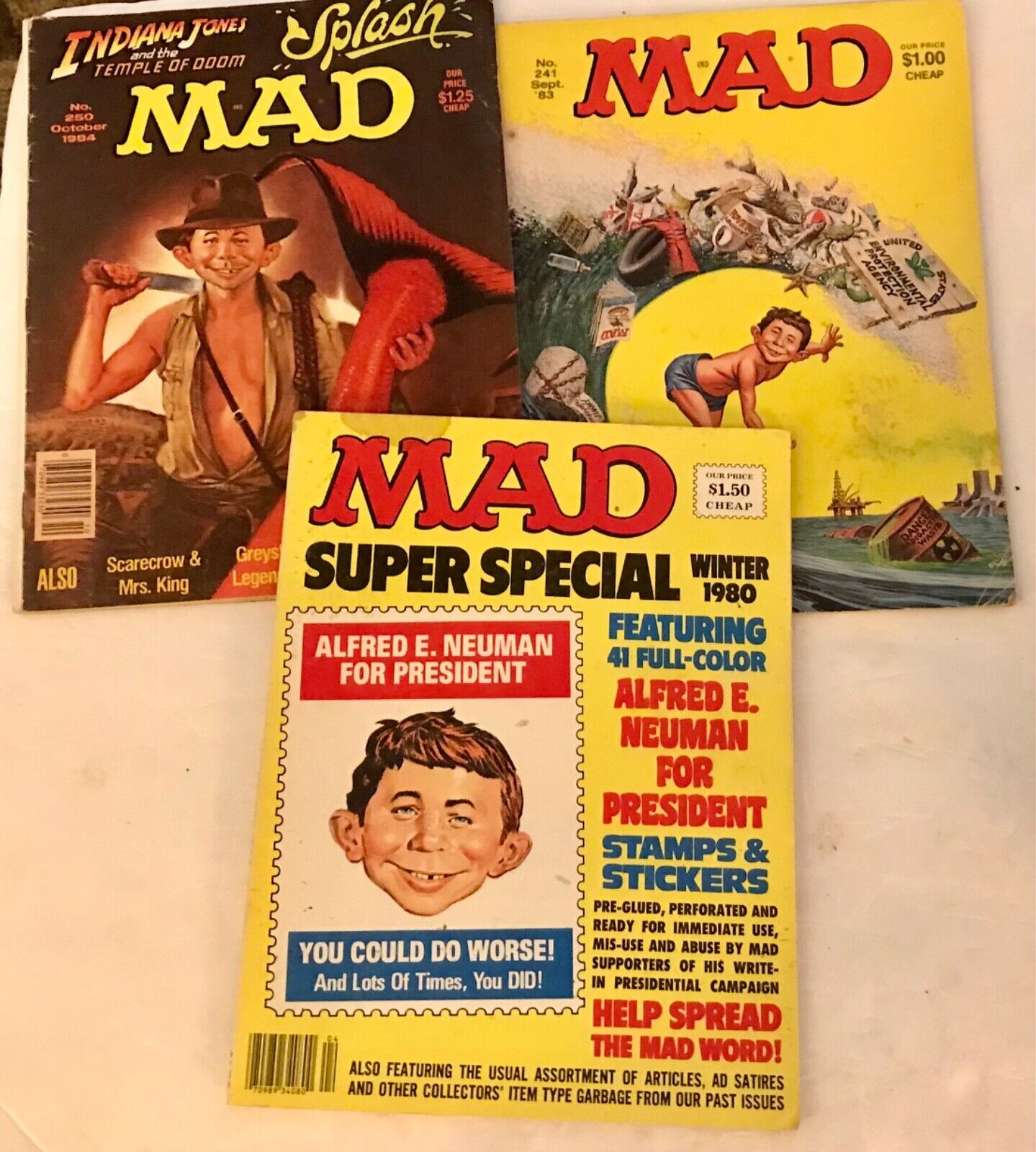 3-1980’s Mad Magazines