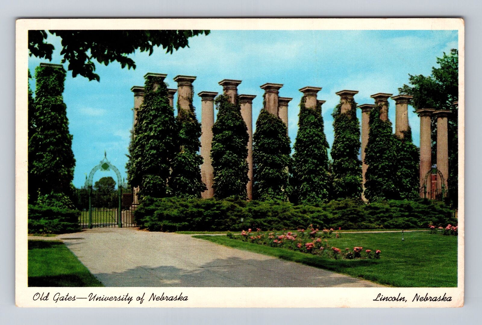 Lincoln NE-Nebraska, Old Gates, University Of Nebraska Antique Vintage Postcard