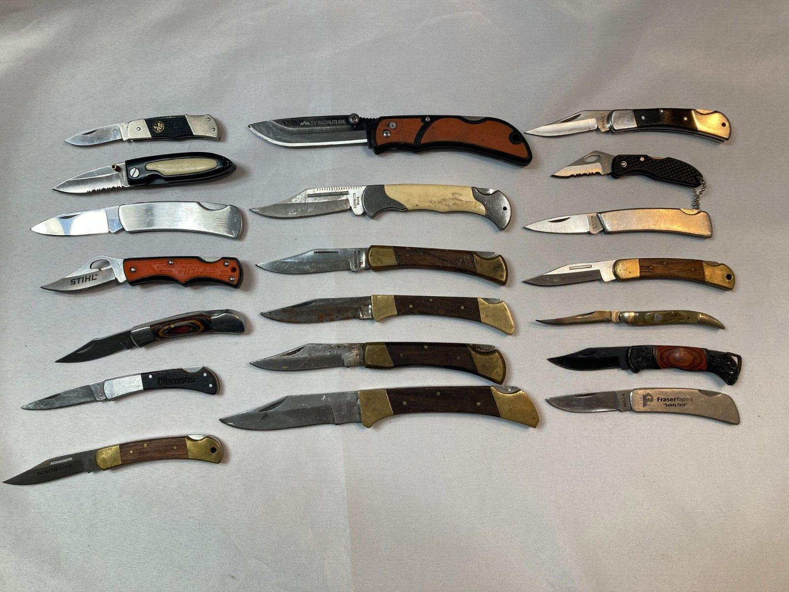 Lot of 20 single blade folding pocket knives (B)
