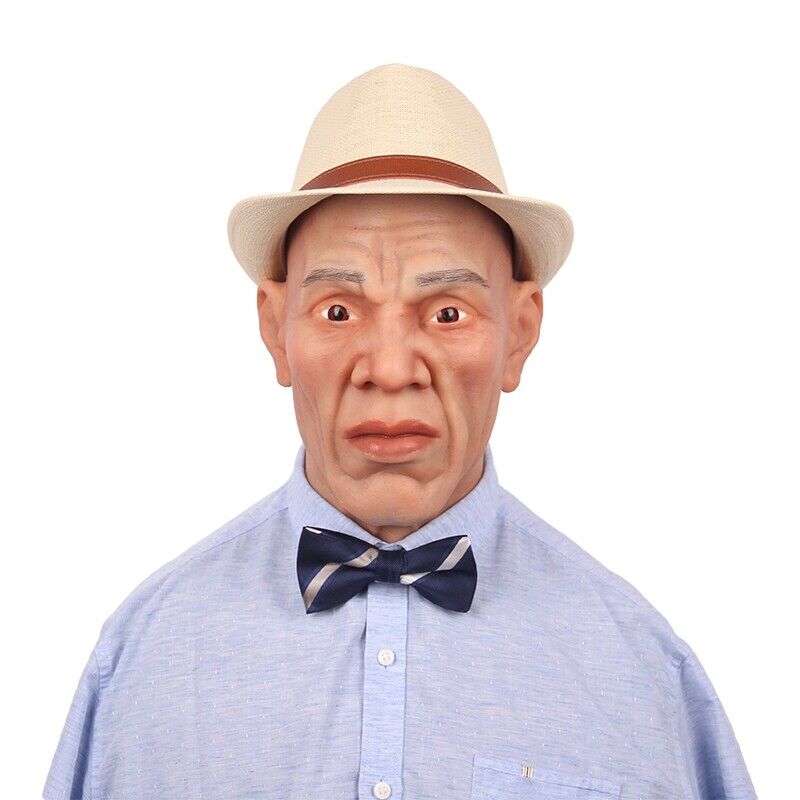 IMI Booker Realistic Silicone Old Man Face Props Crossdresser Halloween Cosplay