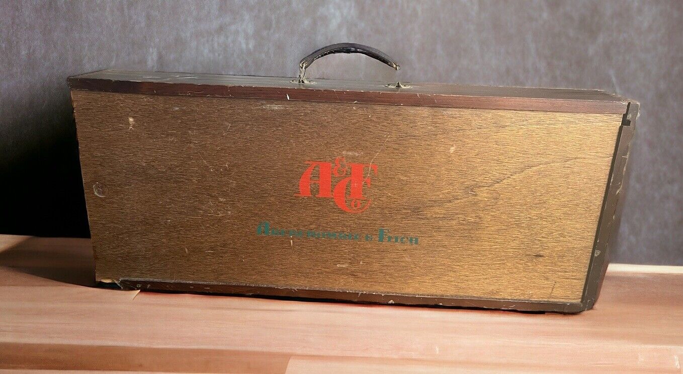Abercrombie & Fitch Vintage 1960s Sports Badminton Wood Wooden Large Crate Box