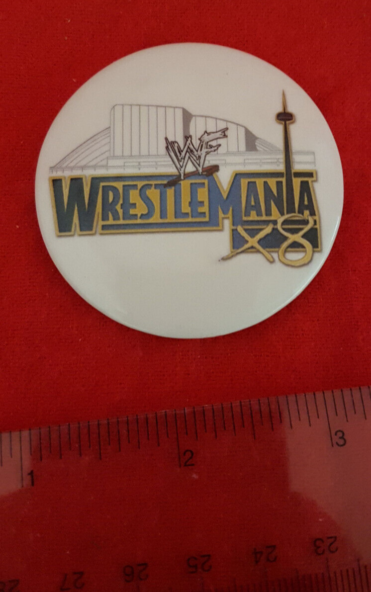 Wrestlemania X8 2002Toronto Hulk Hogan Rock Vintage Wrestling Pin Button WWE WWF