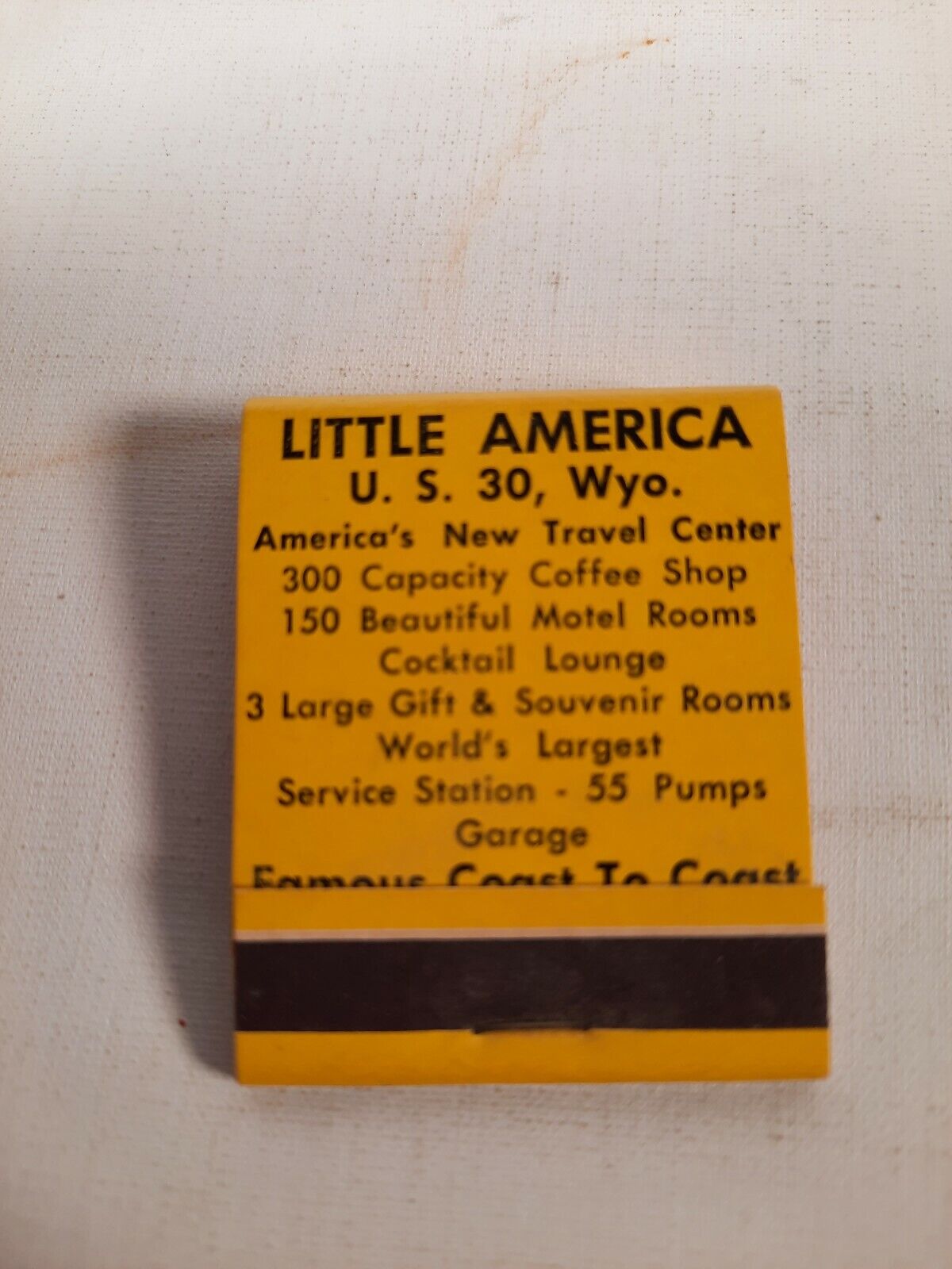 Vtg the best Western motel  little America us 30 Wyoming matchbook  full