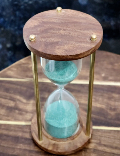 Sand Timer Brass Hourglass 5 min Vintage Nautical Antique Maritime Gift Decor