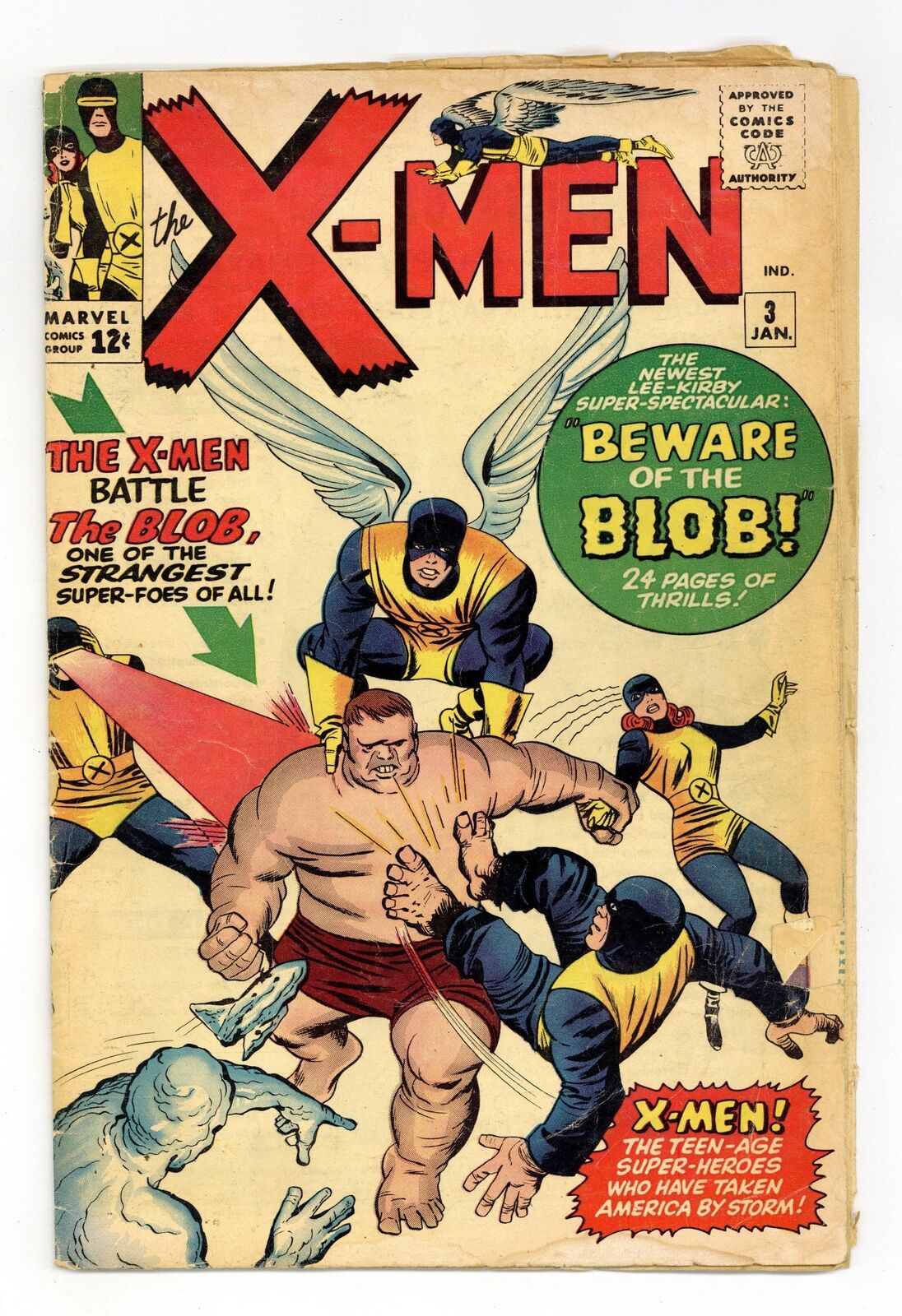 Uncanny X-Men #3 GD- 1.8 1964 1st app. Blob