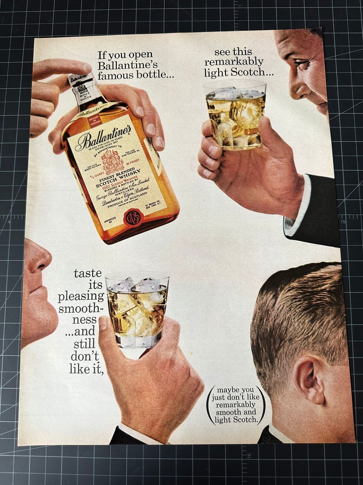 Vintage 1960s Ballantine’s Whiskey Print Ad