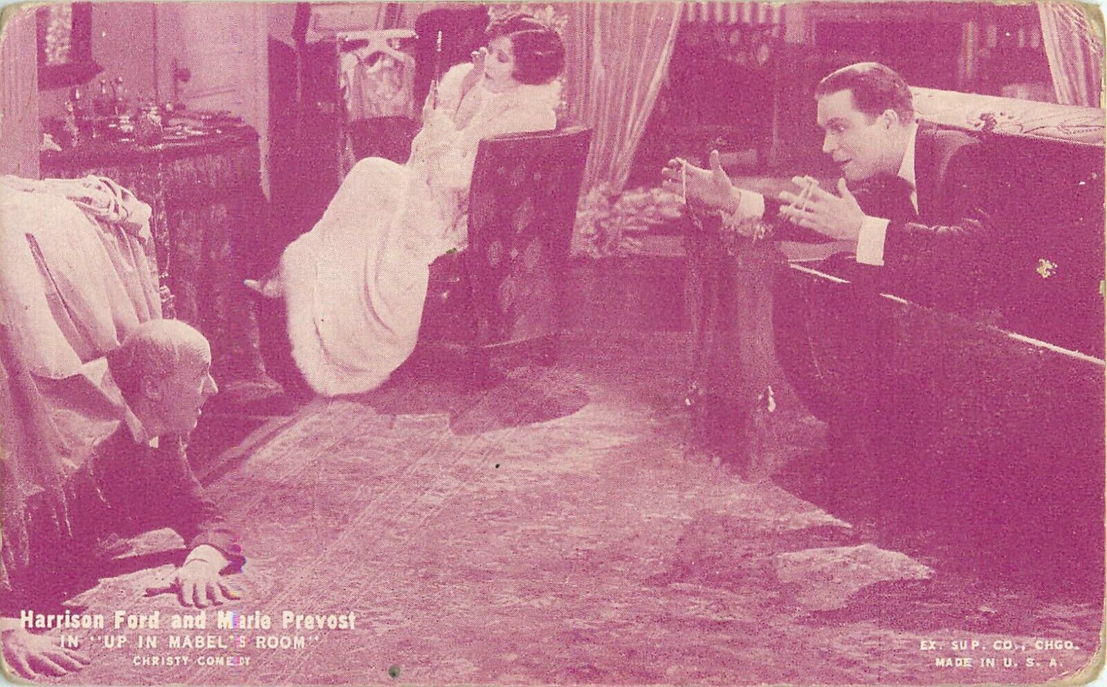 Marie Prevost Harrison Ford in 1926 Film Up in Mabel\'s Room Arcade Card Postcard