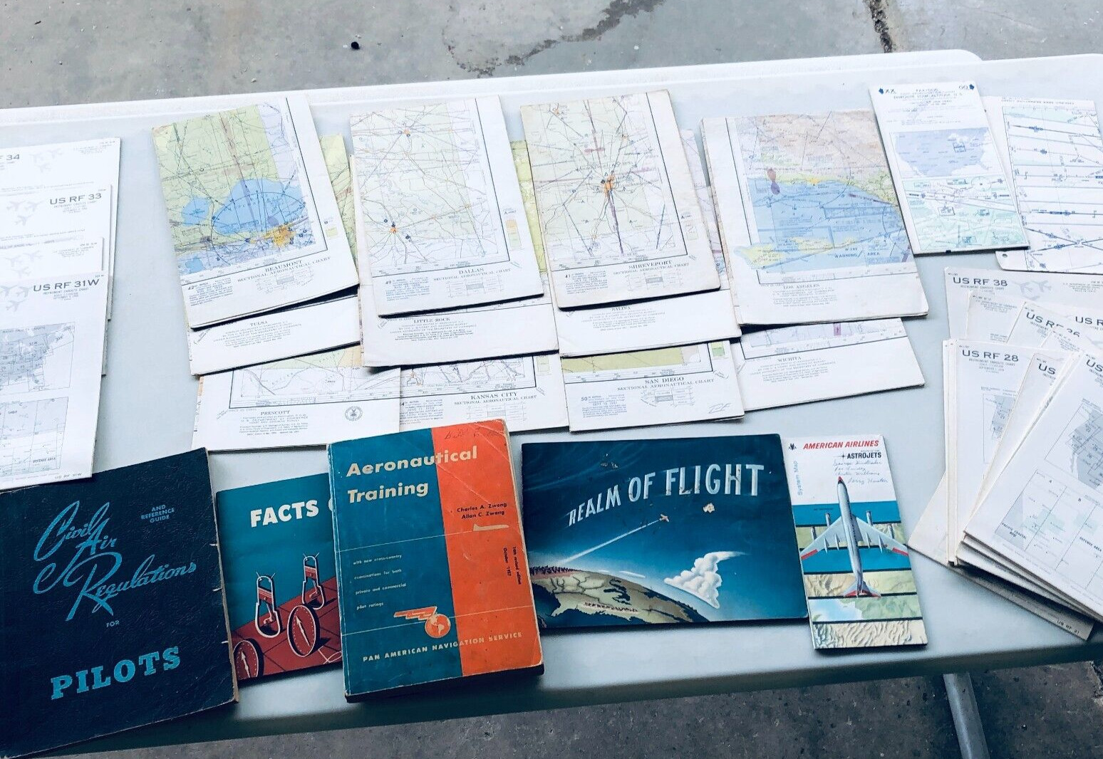 Vintage 1950's and 1960's Aeronautical Flight Charts Maps books lot