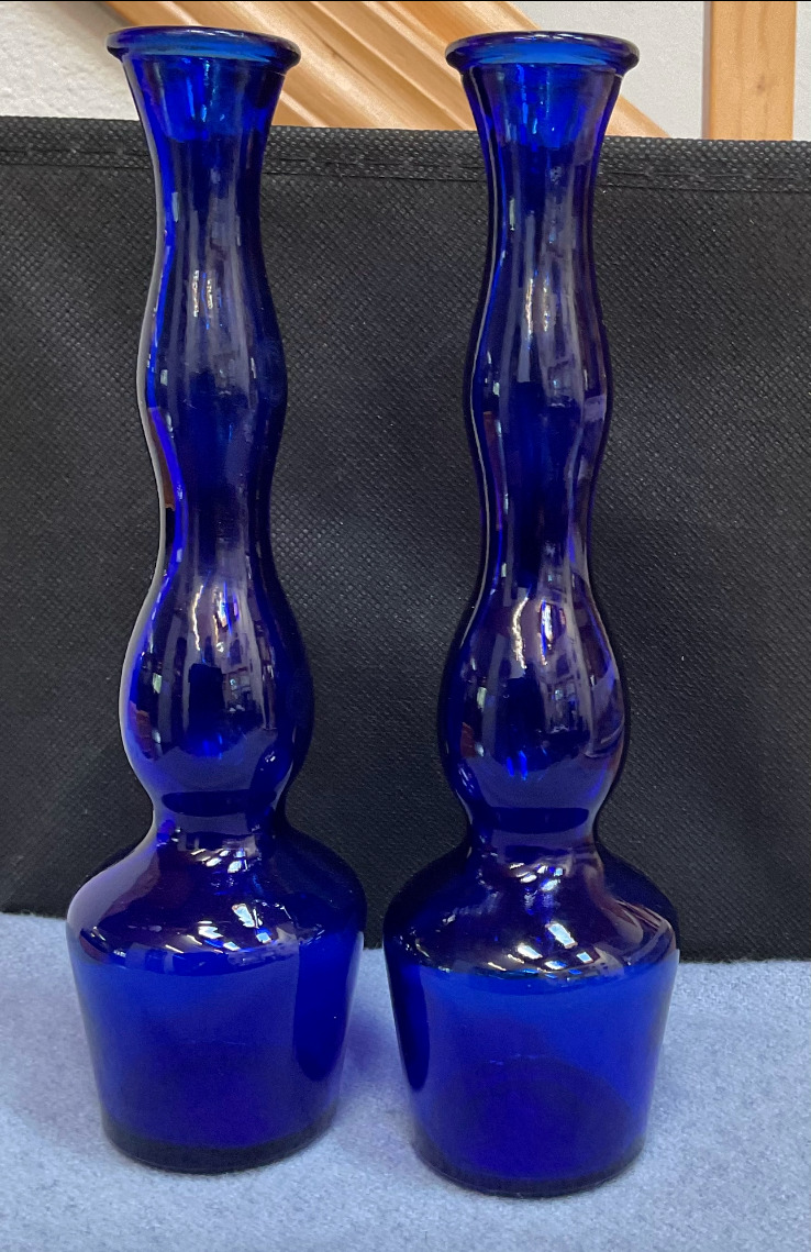 COBALT - Blue Vases - Swedish Design - Hand Blown (pair)