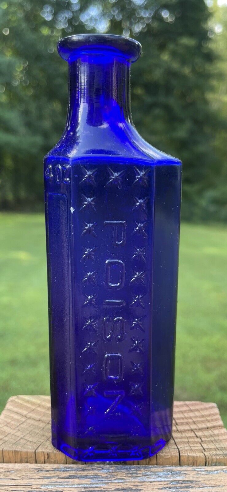 Poison 1870s-1880s Bottle.Very Unique. HK style. Great Gem