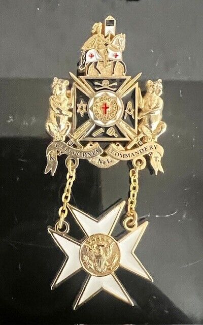 Grand York Rite of California Commandery No. 1 Masonic Medal RARE
