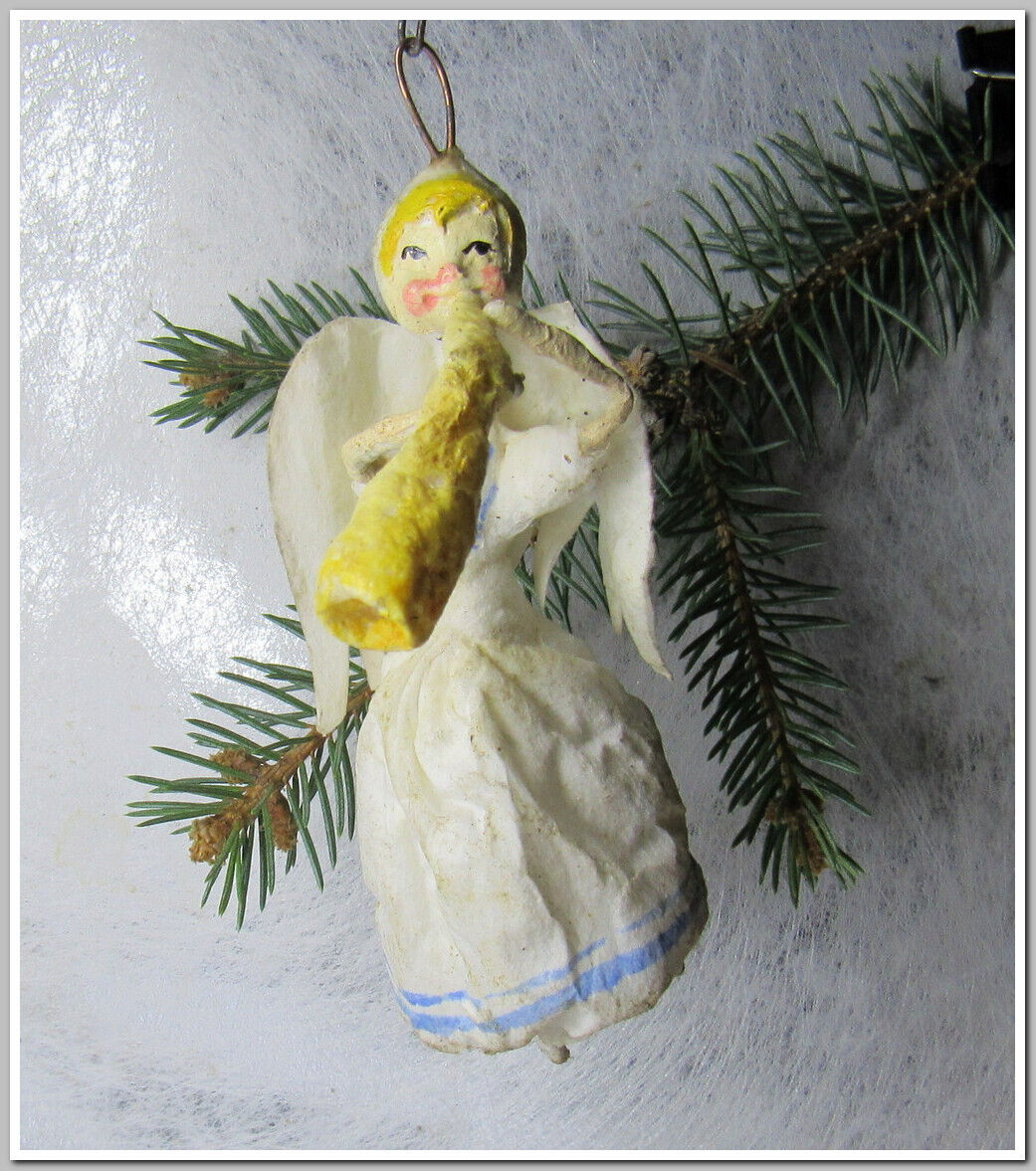 🎄Fairy-Vintage antique Christmas spun cotton ornament figure #29324