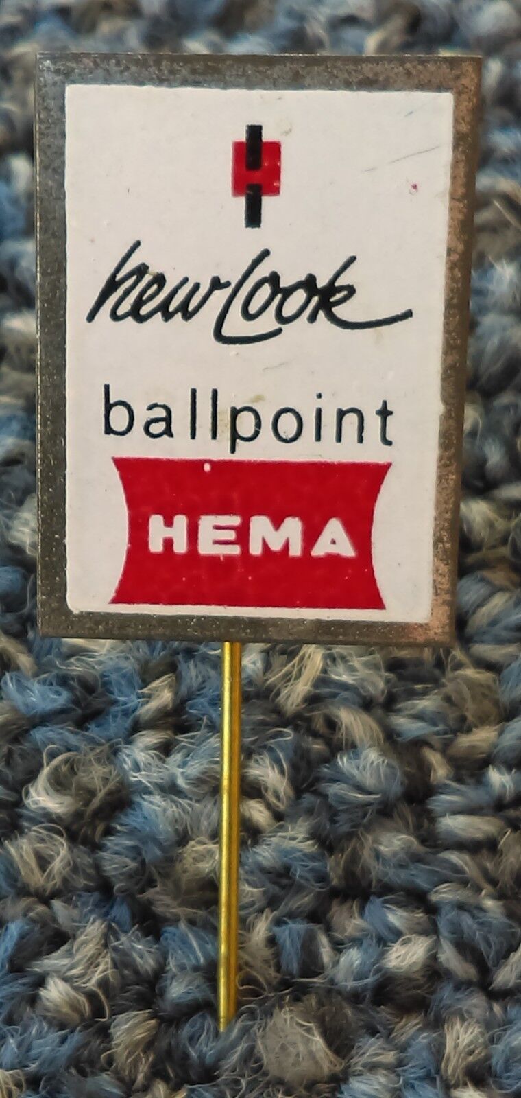HEMA, Ballpoint, Hew Look, vintage pin, badge 1960s, Netherlands metal pin 