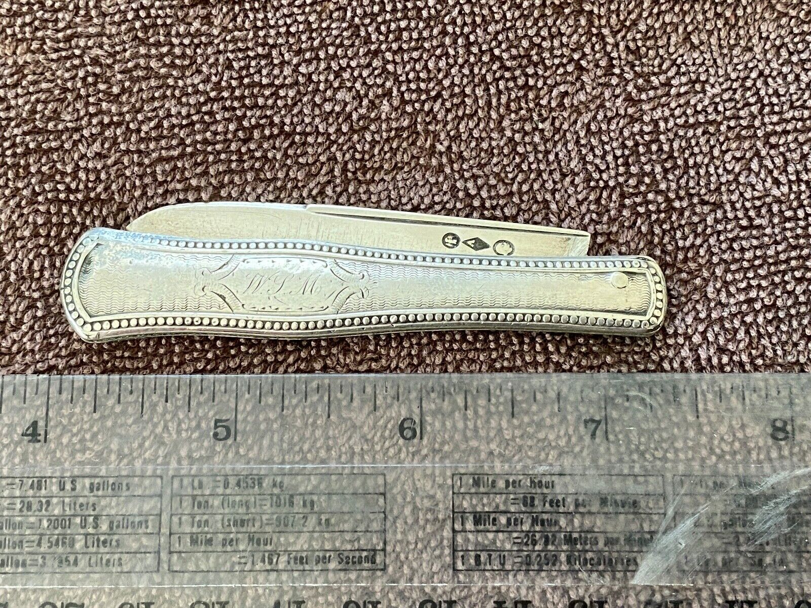 Coin Silver 1-Blade POCKET KNIFE, Maker is Albert Coles and has his maker marks