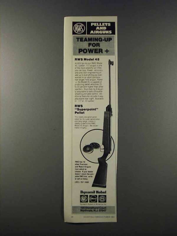 1981 Dynamit Nobel RWS Model 45 airgun Ad